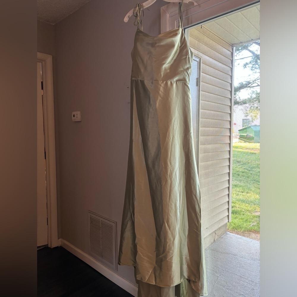 Sage green bridesmaid dress